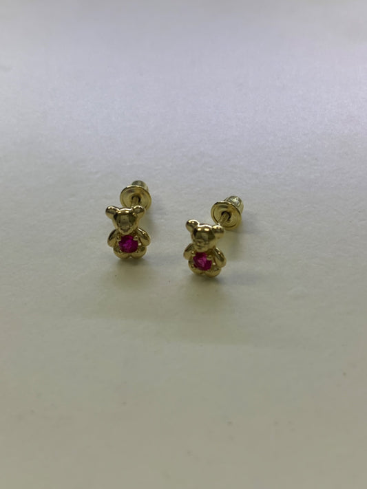 Brincho de urso de ouro amarelo de 14k com CZ