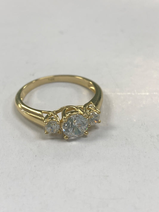 14K Yellow Gold  Engagement Ring with CZ