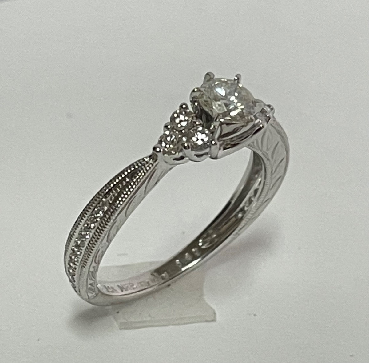 14K White Gold  Engagement Ring with Diamond
