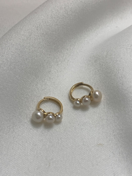 14K Yellow Gold  Earring with Pearl