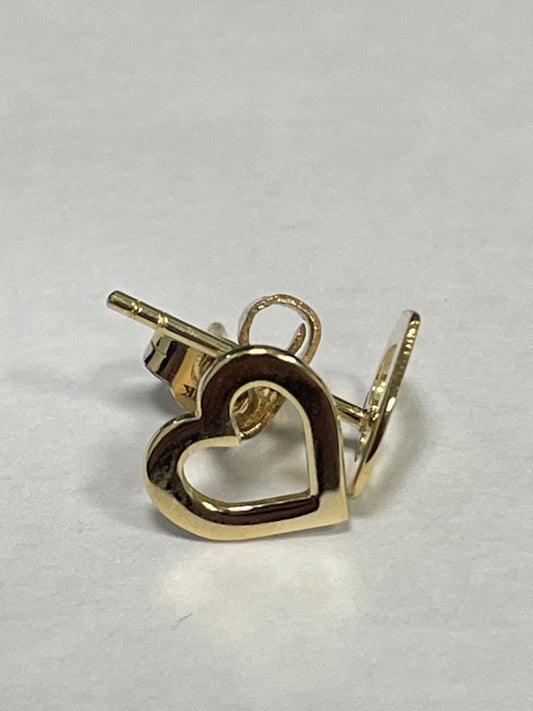 18K Yellow Gold Big Heart Earring