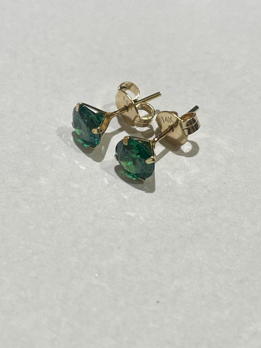 14K Yellow Gold  Earring with CZ