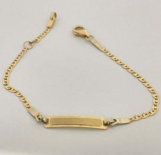 18K Yellow Gold ID Baby Bracelet