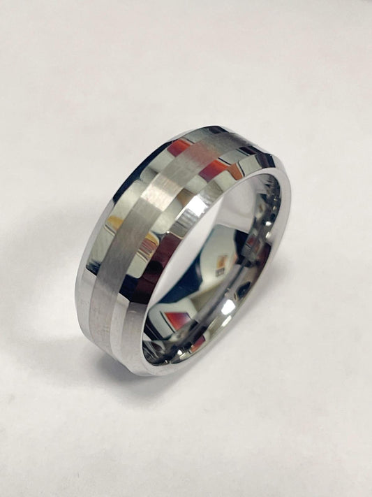 White Stainless Steel  Ring