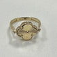 14K Yellow Gold Clover  Ring with CZ