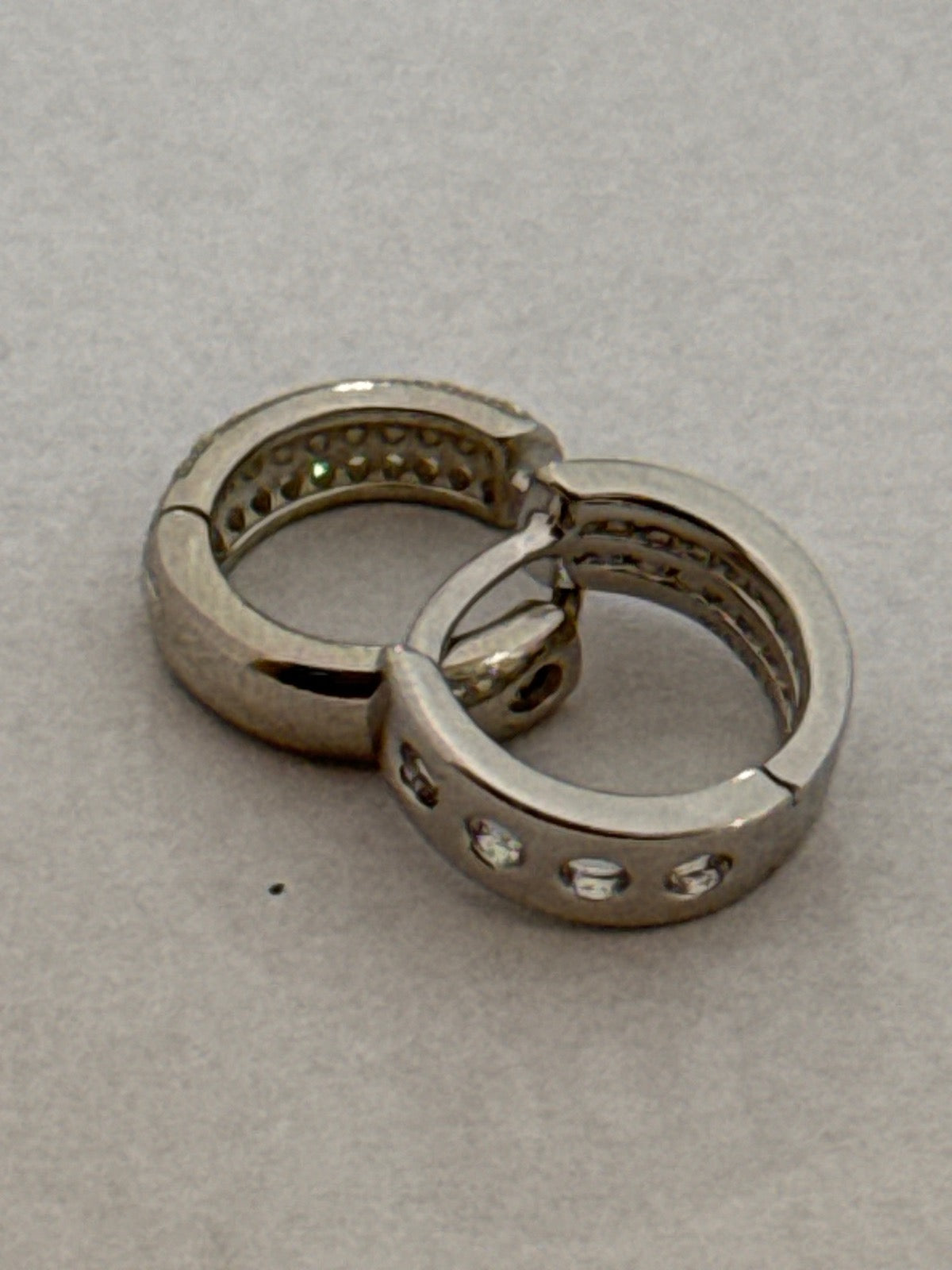 White Silver Hoop Earring