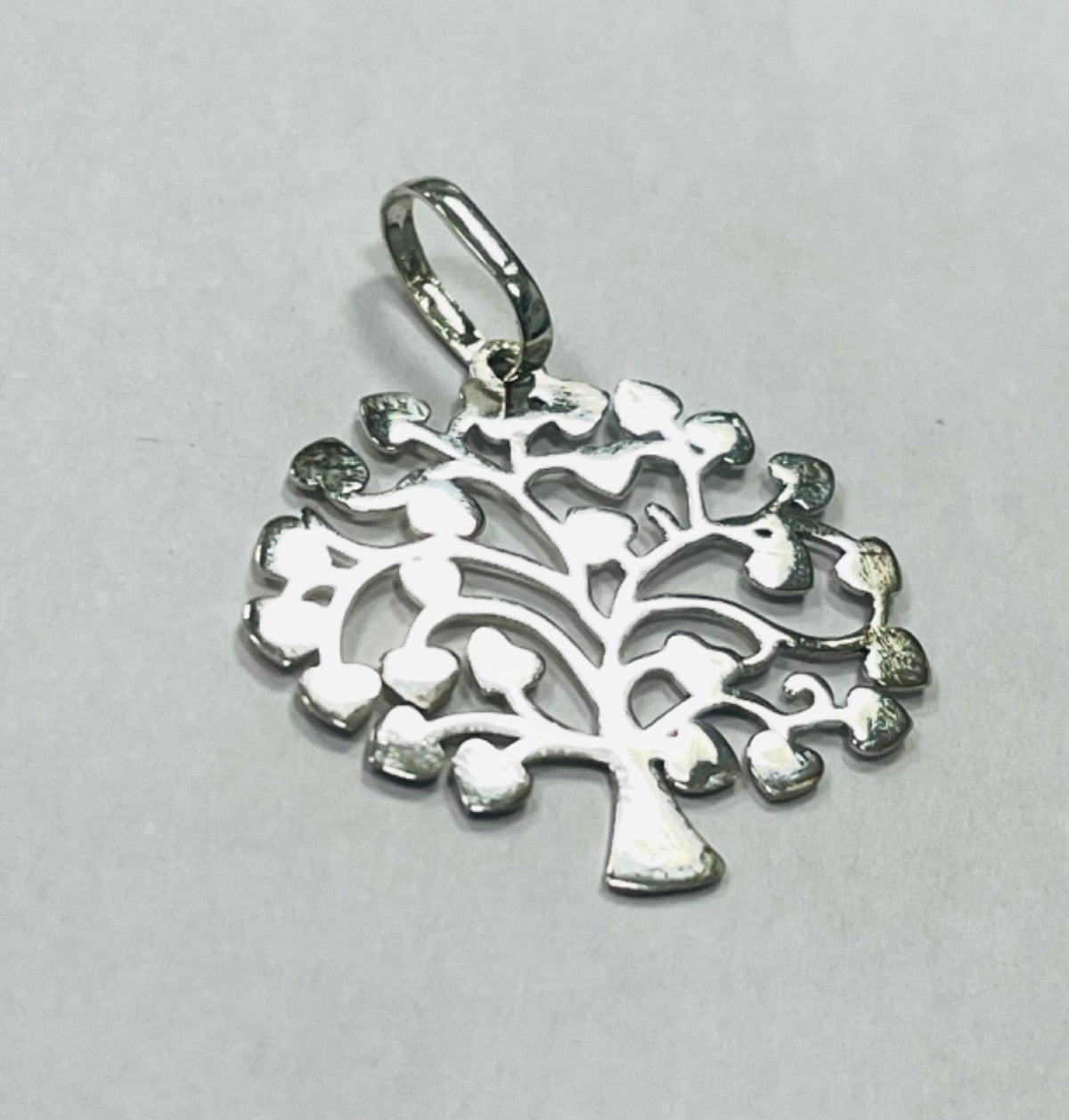 White Silver Three of Life  Pendant