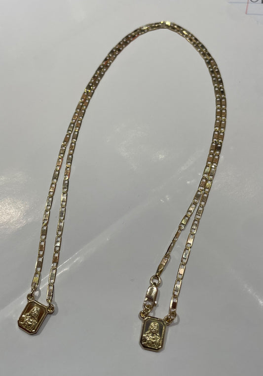 18K Yellow Gold  Charm Necklace Set