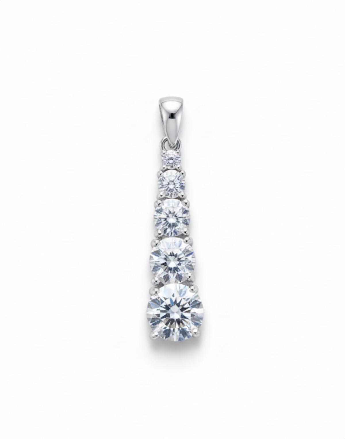 White Silver  Pendant with CZ