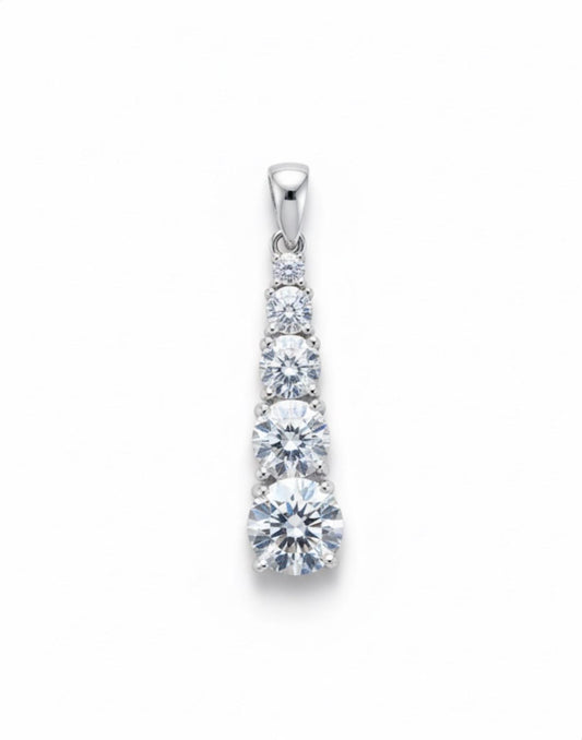 White Silver  Pendant with CZ