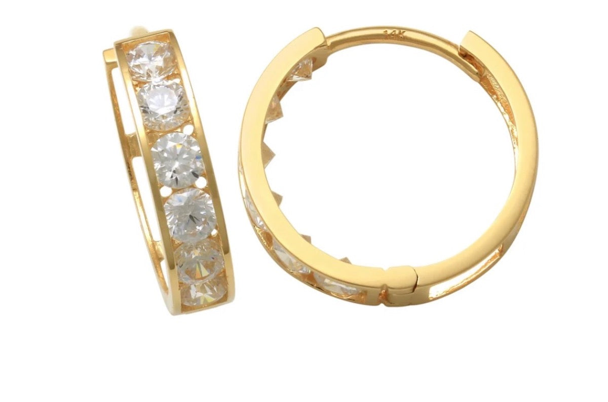 14K Yellow Gold  Earring with CZ