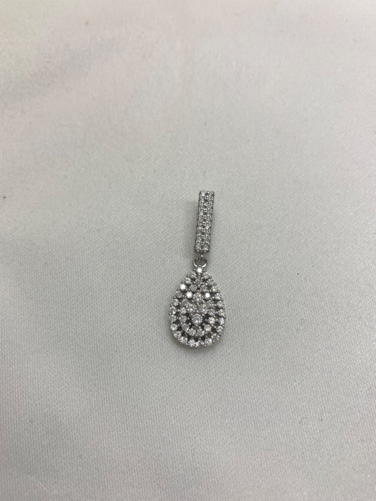 White Silver  Pendant with CZ