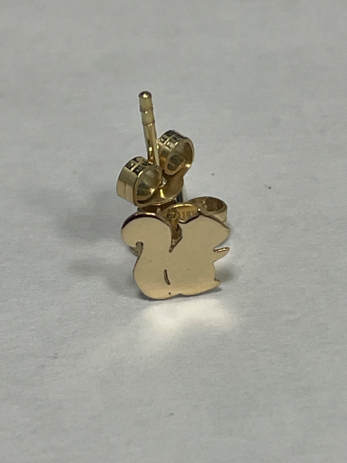 18K Yellow Gold Squirrel  Earring