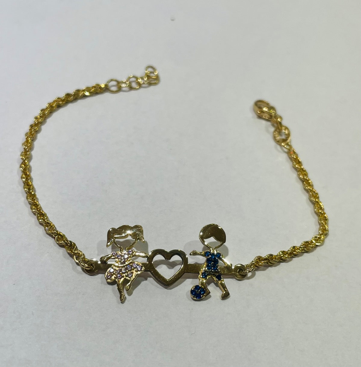 18K Yellow Gold Kids  Bracelet with CZ