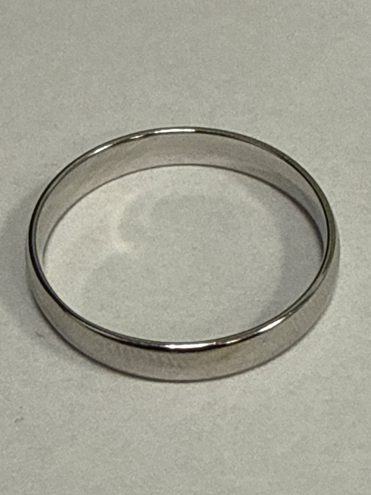 White Silver  Wedding Band