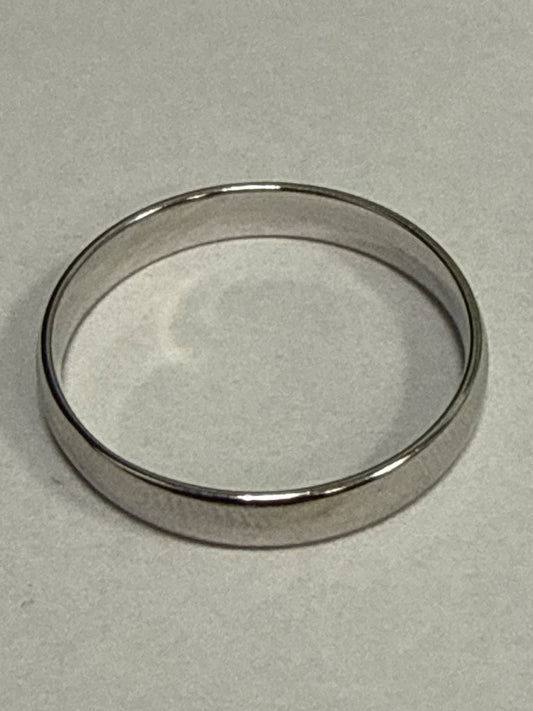 White Silver  Wedding Band