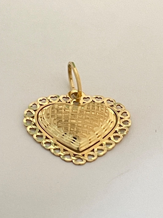 18K Yellow Gold Heart  Pendant