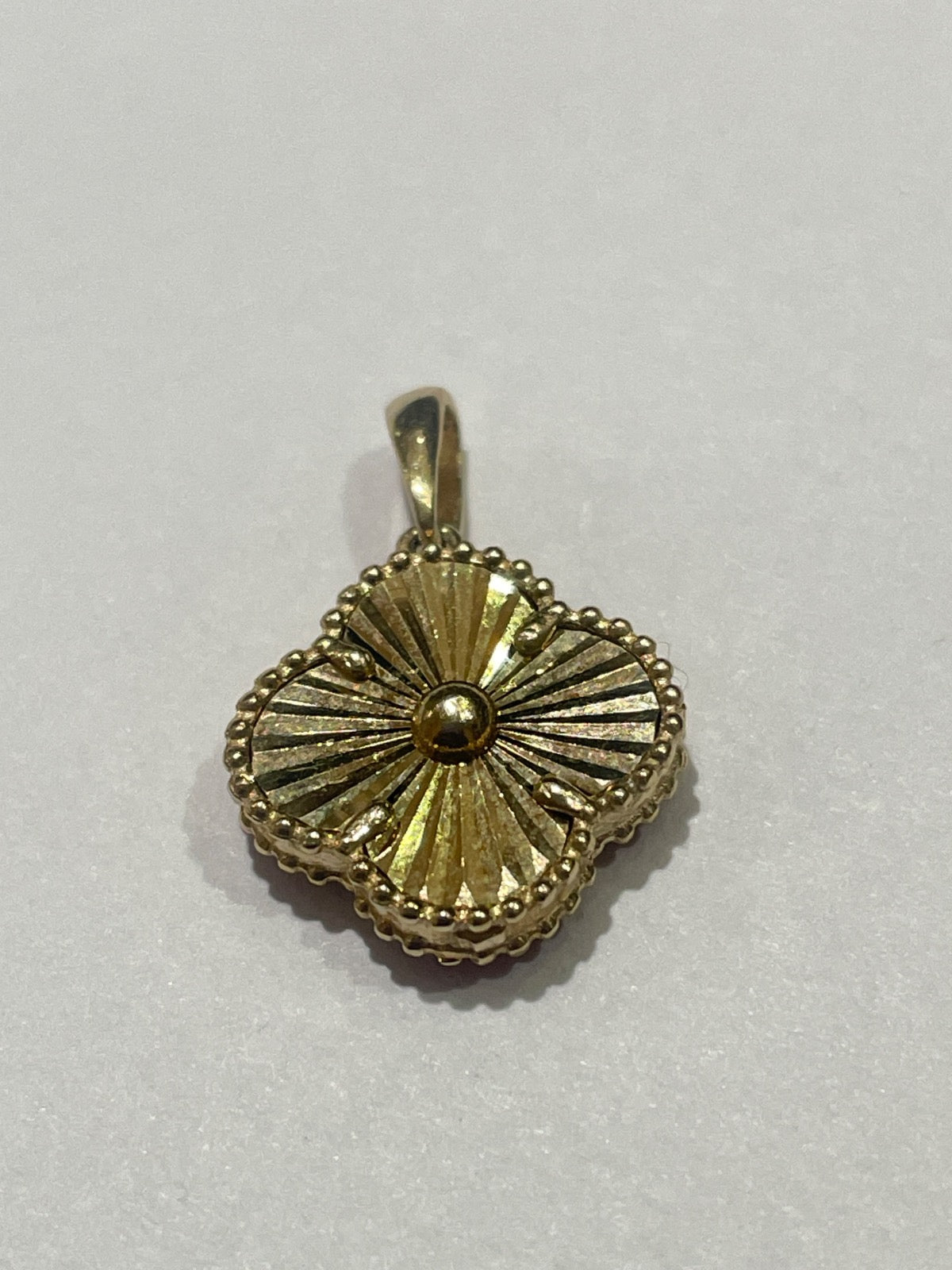 14K Yellow Gold Clover  Pendant with CZ