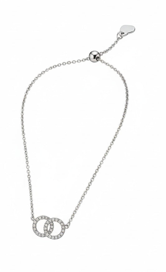 White Silver  Necklace with CZ