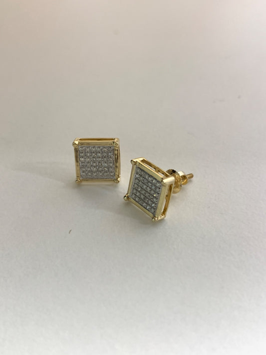 14K Yellow Gold  Earring with Diamond