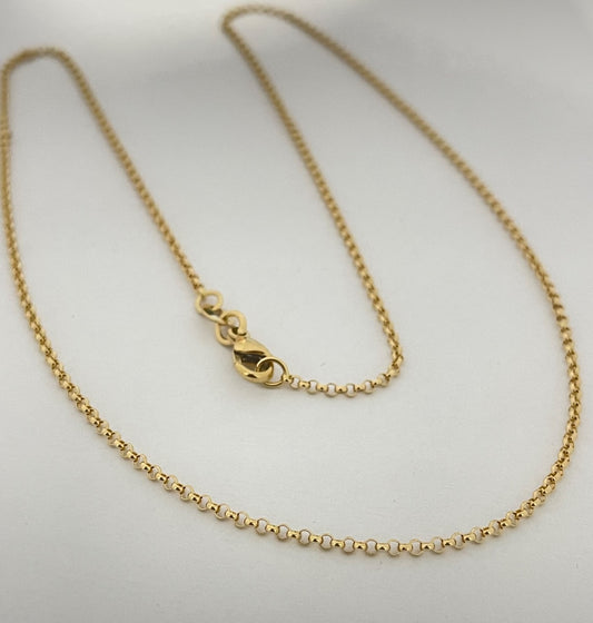 18K Yellow Gold Portuguese Link 1.5mm Chain
