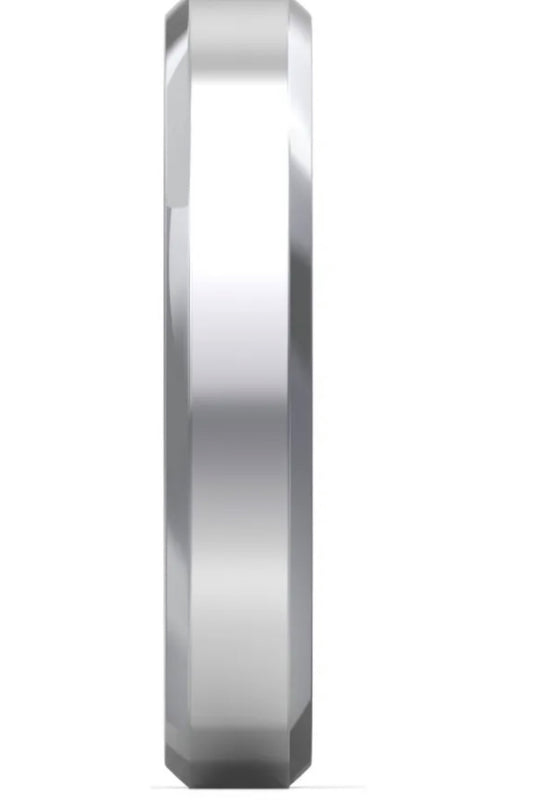 White Silver  Wedding Band