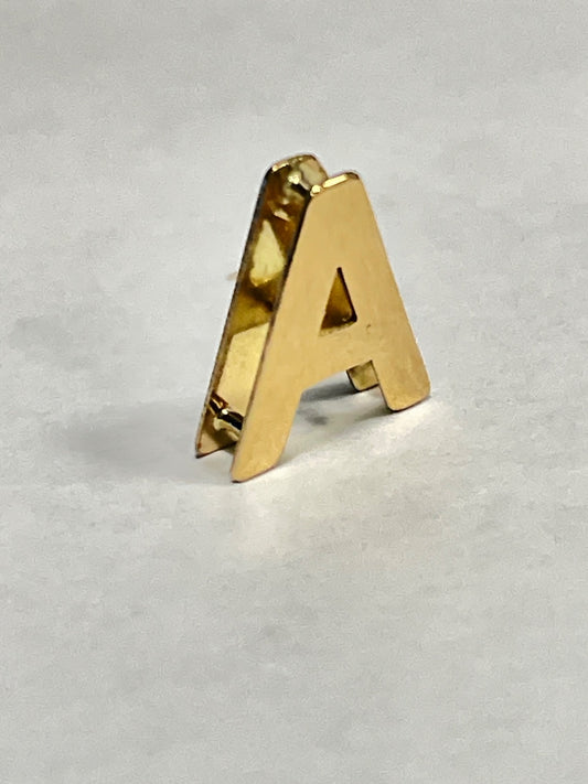 18K Yellow Gold Letter A  Charm