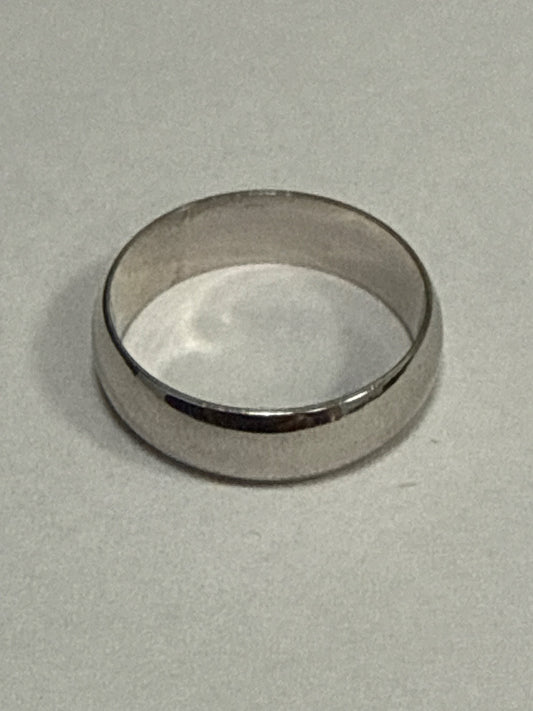 White Silver  Wedding Band