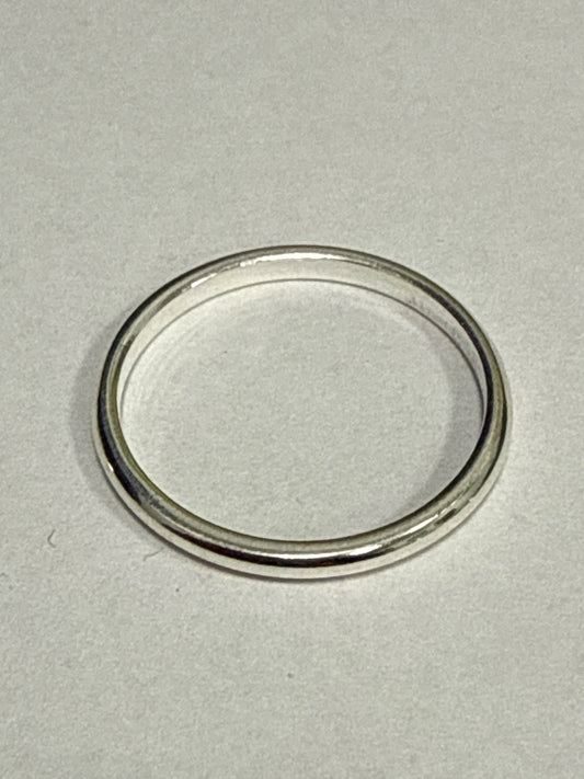 White Silver  Wedding Band