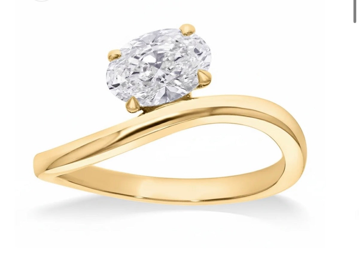 14K Yellow Gold  Ring with Lab Diamond