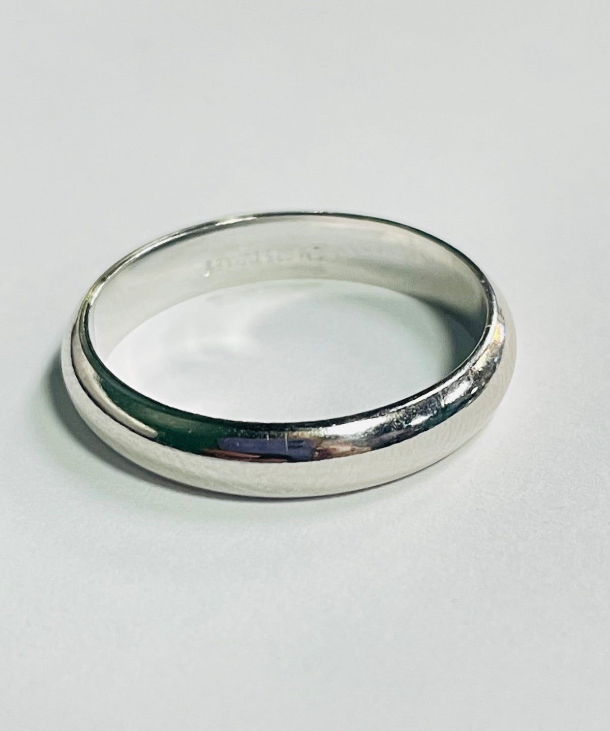 White Silver  Wedding Band
