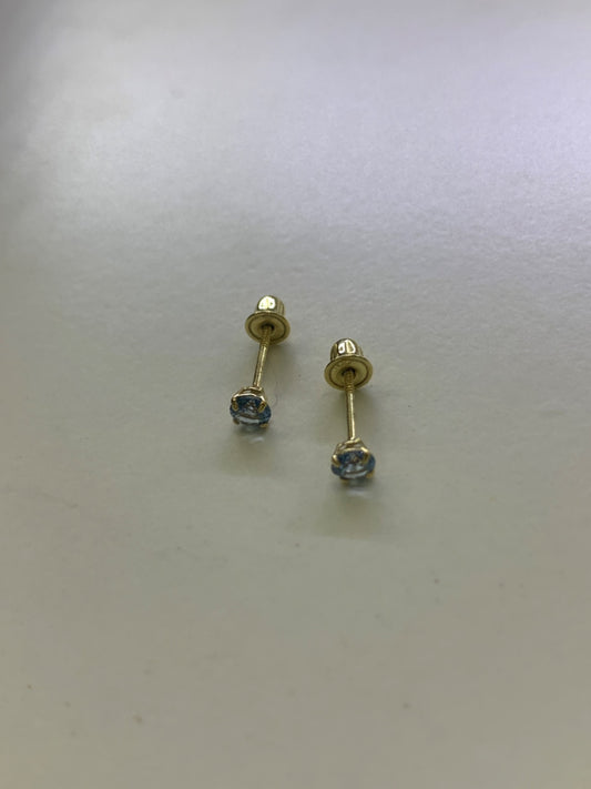 14K Yellow Gold  Earring with CZ