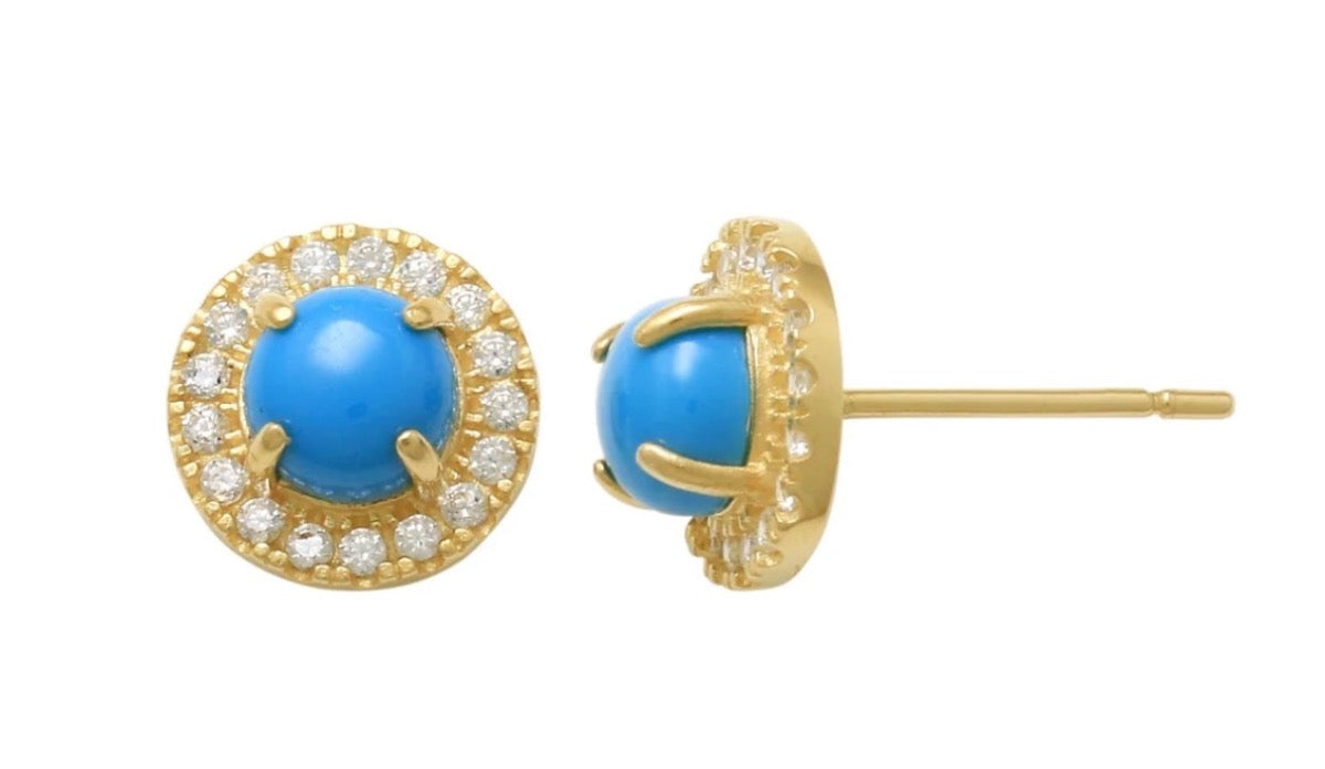14K Yellow Gold  Earring with CZ