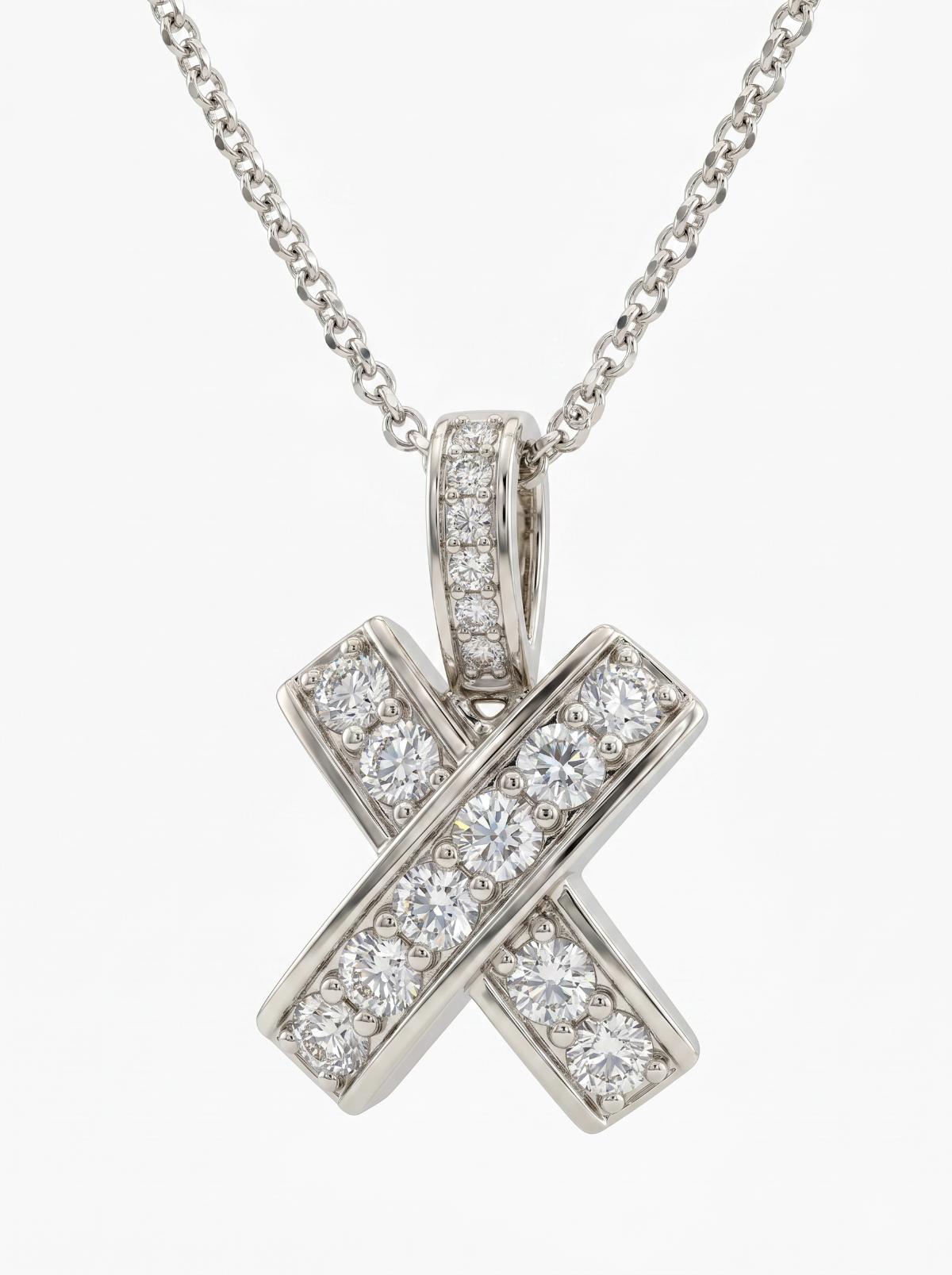 White Silver  Necklace with CZ
