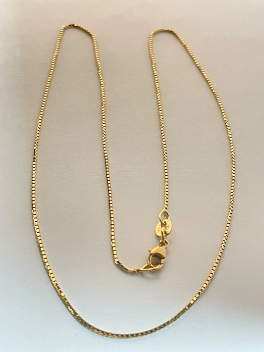 18K Yellow Gold Box Chain