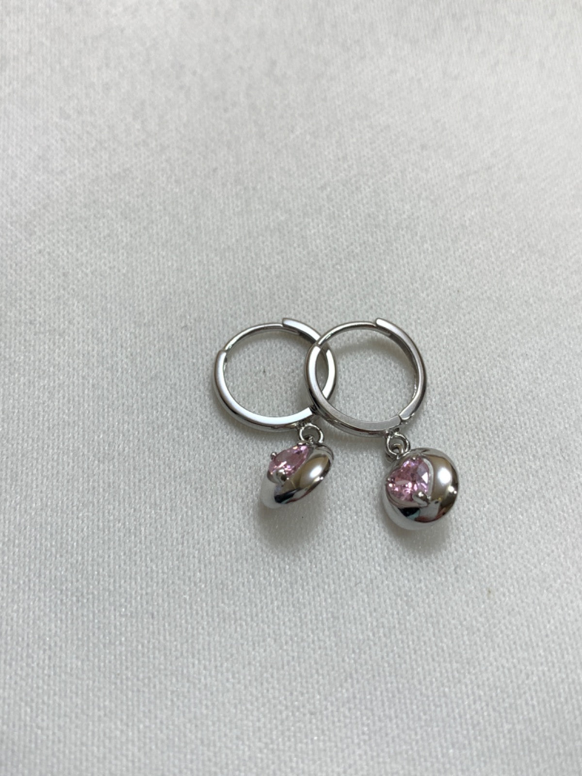 14K White Gold  Earring with CZ