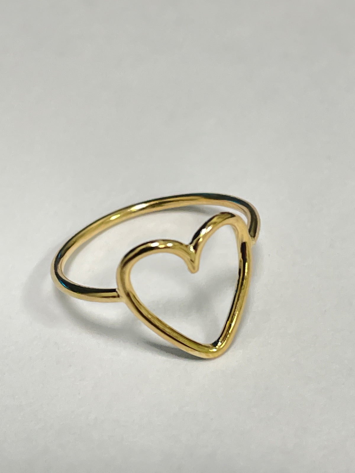 18K Yellow Gold Heart  Ring