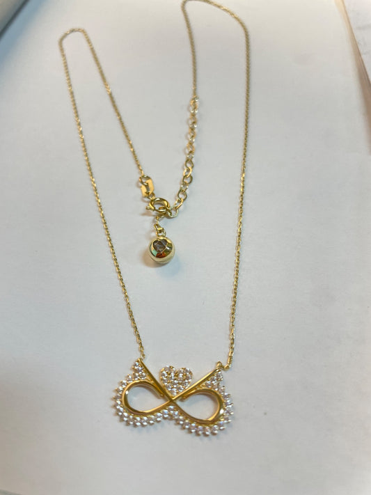 14K Yellow Gold  Charm Necklace Set with CZ