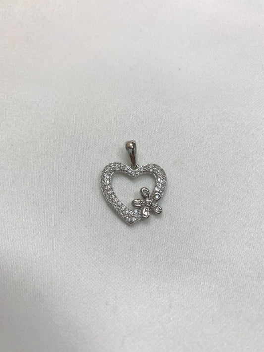 White Silver  Pendant with CZ