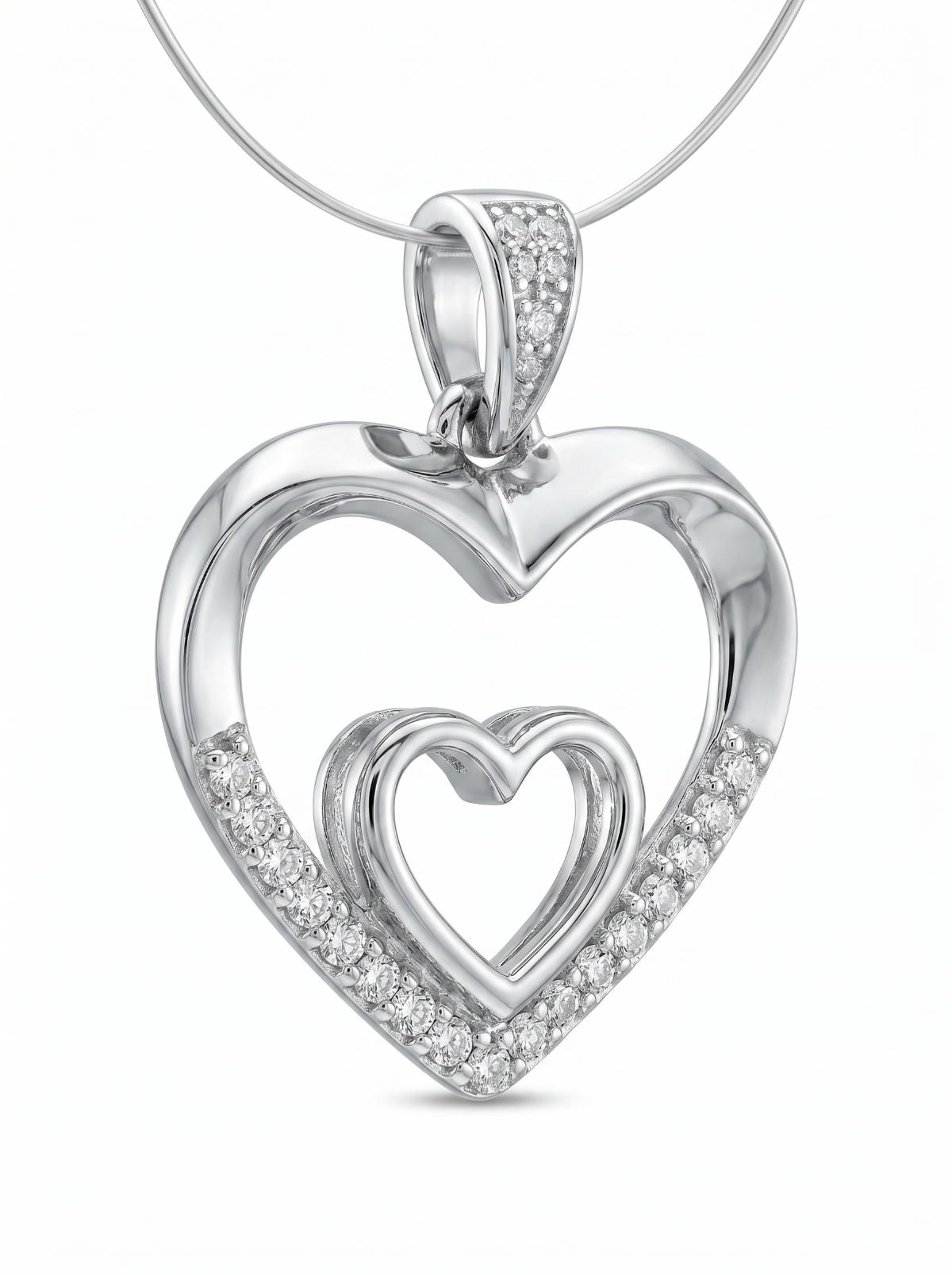 White Silver  Pendant with CZ