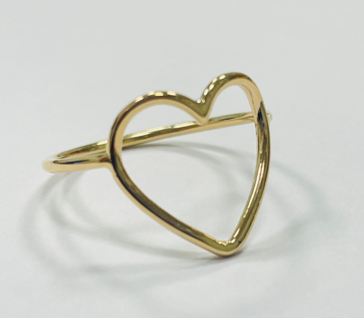 18K Yellow Gold Big Heart  Ring