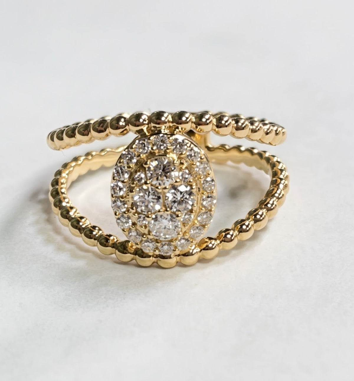 14K Yellow Gold  Ring with Diamond