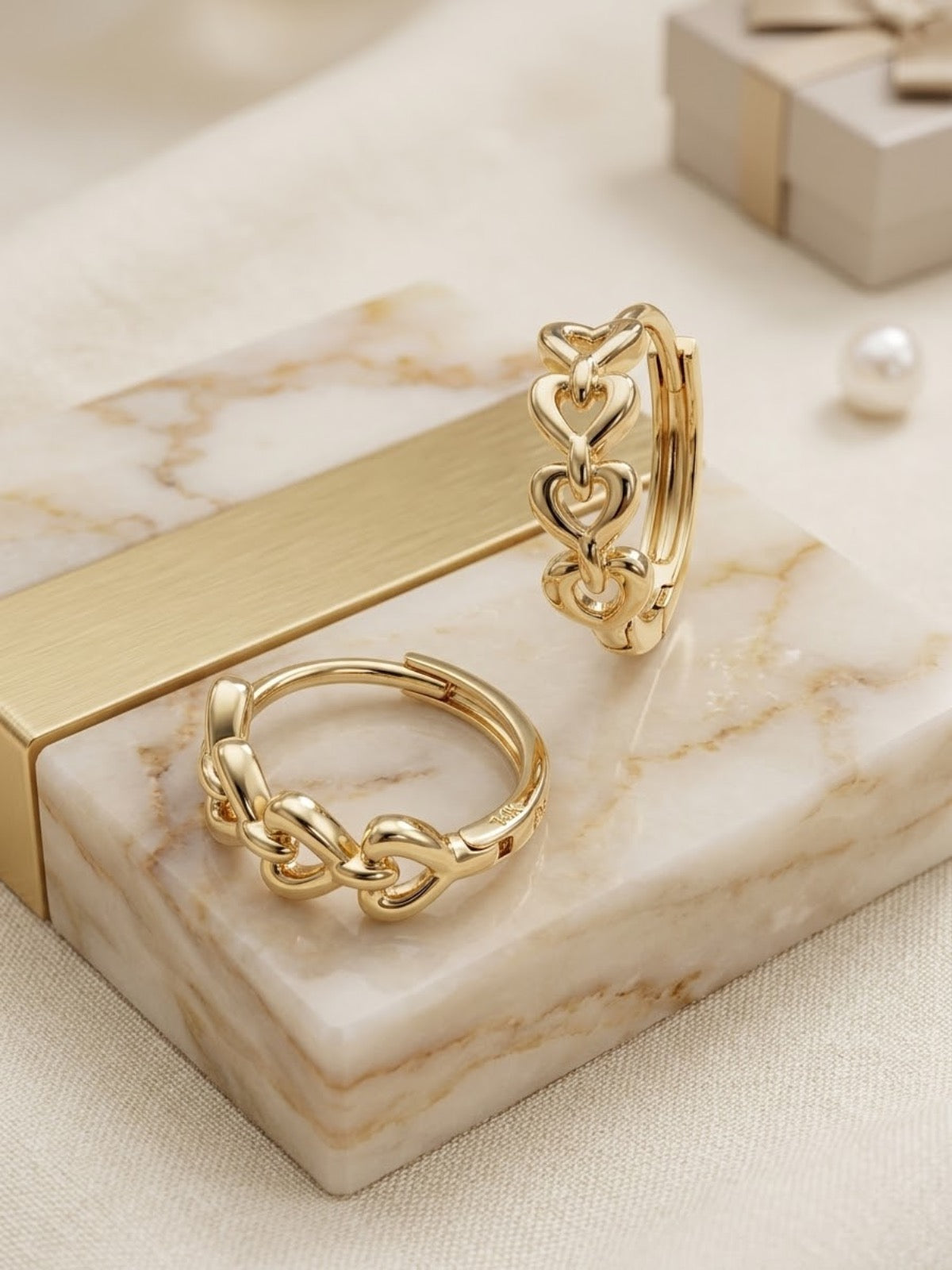14K Yellow Gold Small Heart  Earring