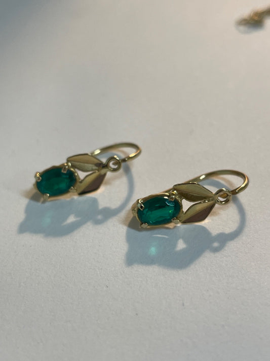 18K Yellow Gold  Earring with CZ