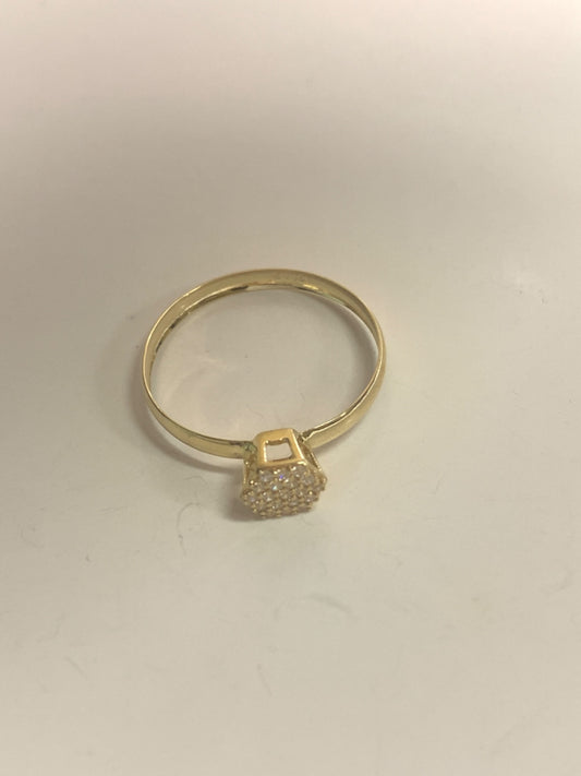 18K Yellow Gold  Ring with CZ