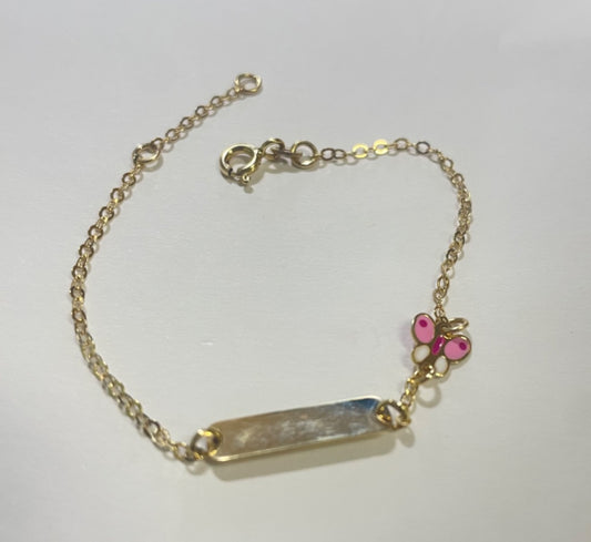 14K Yellow Gold Buterfly Baby Bracelet