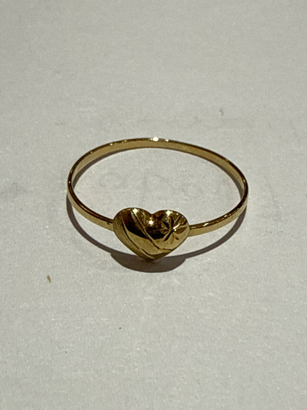 18K Yellow Gold Heart Ring
