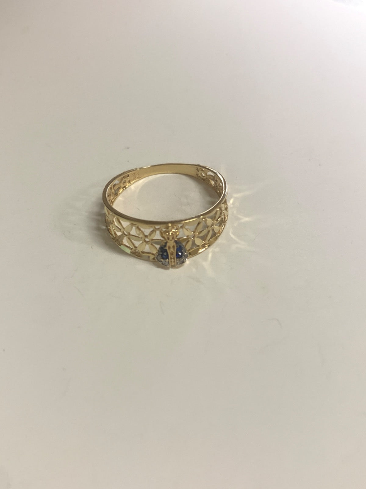 18K Yellow Gold  Ring with CZ