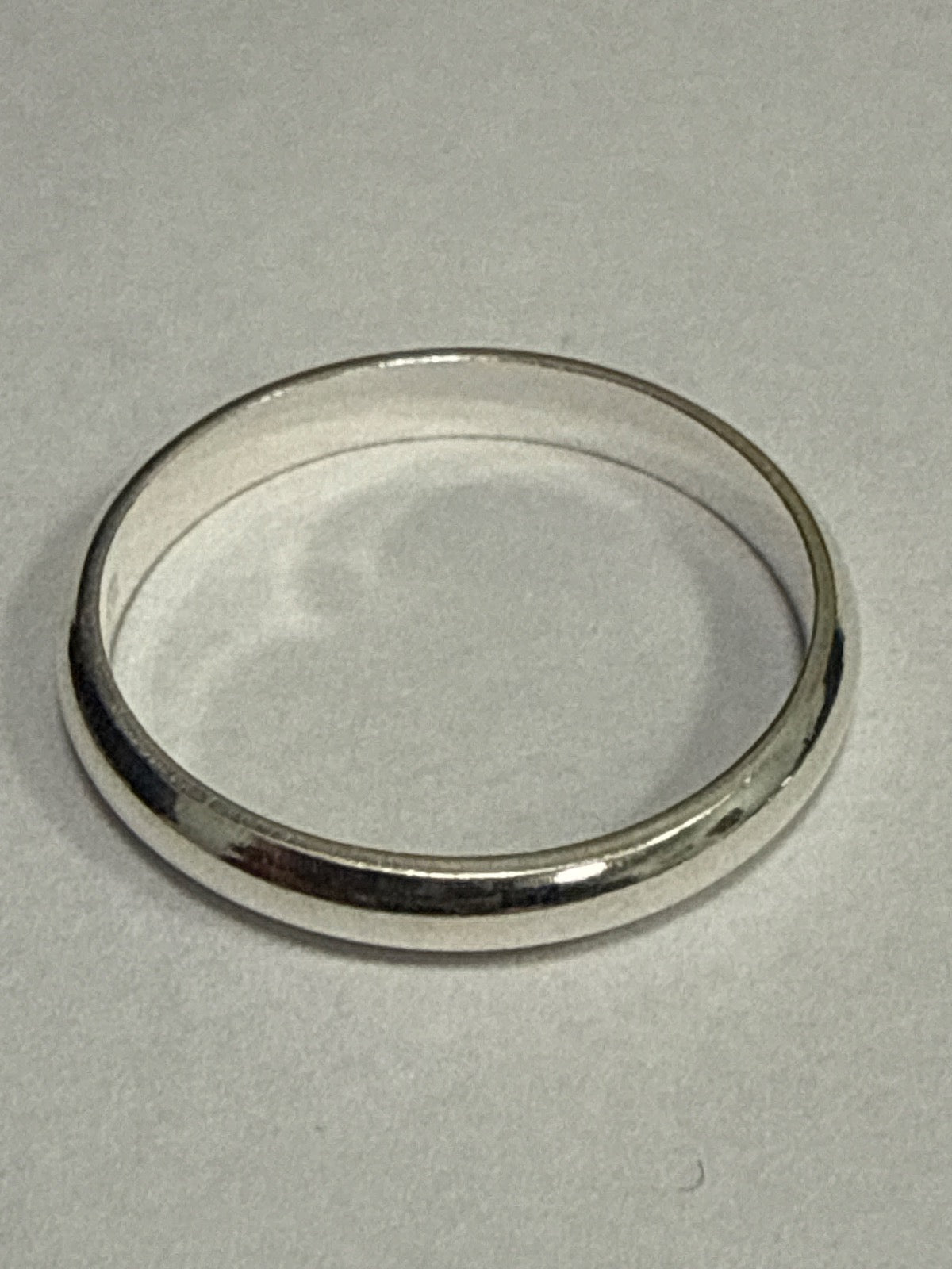 White Silver  Wedding Band