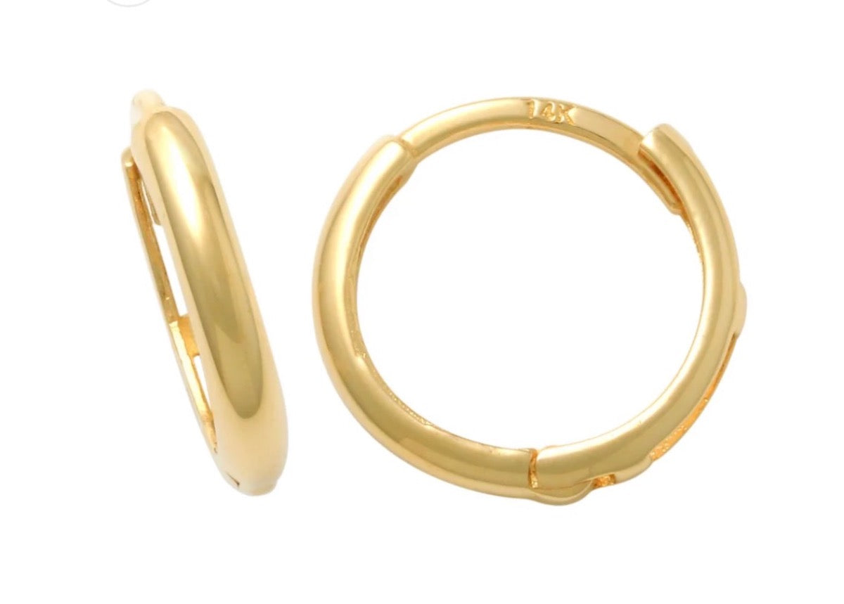 14K Yellow Gold 10mm Hoop Earring